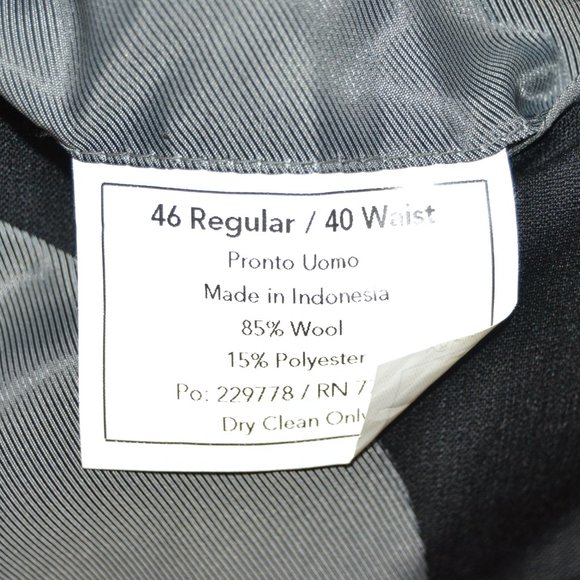 Pronto Uomo 46R Sport Coat Blazer Suit Jacket Blac - Picture 6 of 8